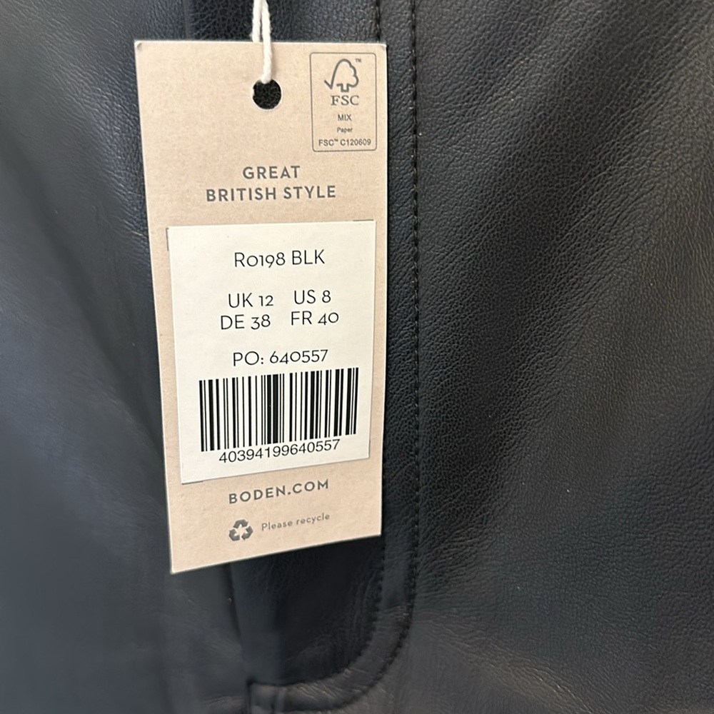 Boden faux leather pants. Size 8. NWT - Picture 6 of 7